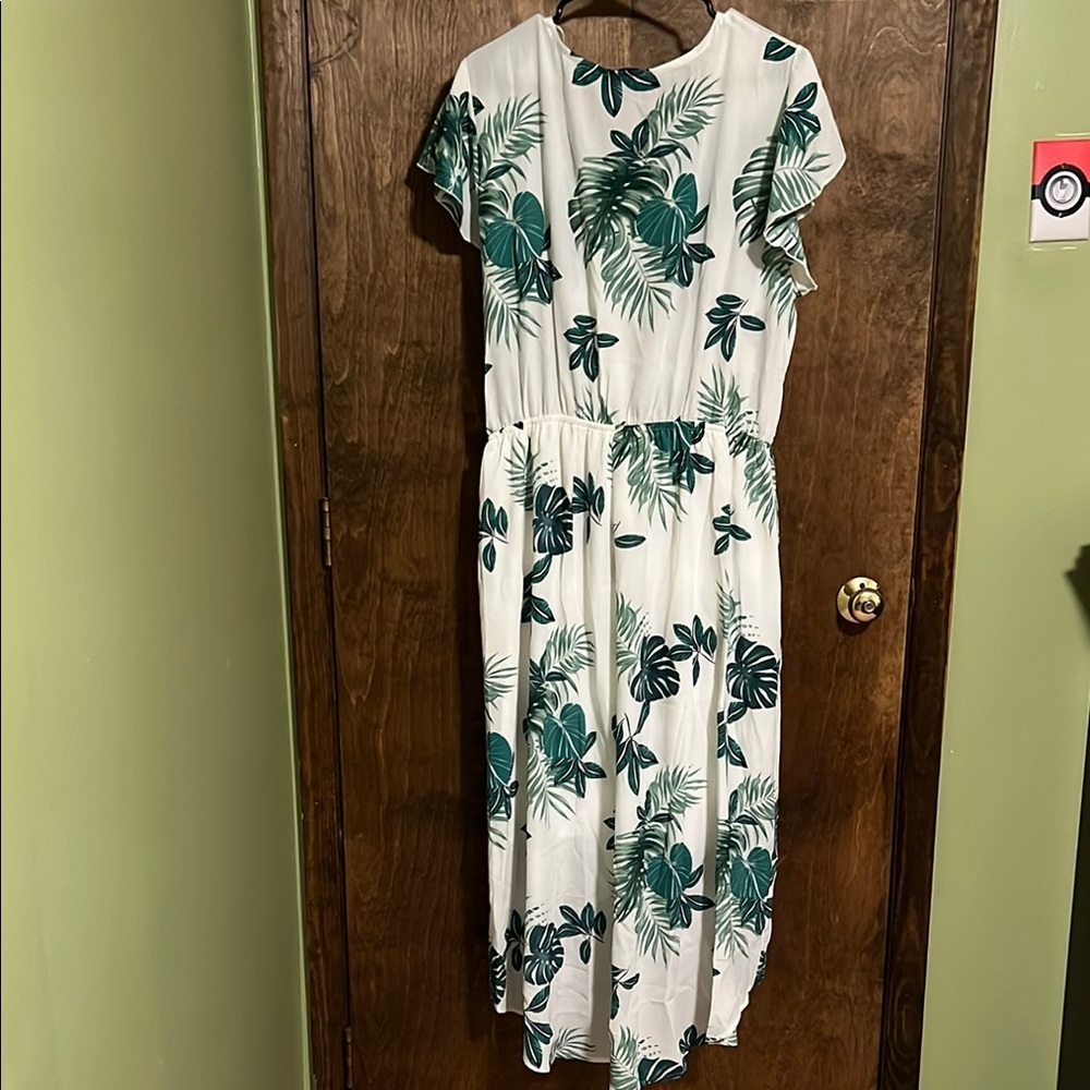 Scone Tropical Leaf Print Wrap Dress - Picture 3 of 3